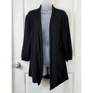 TOZ & ALI Black Cardigan Sweater Sheer Pleated Back Mesh Women's XL